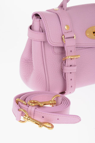 Textured Leather MINI ALEXA Satchel Bag with Braided Handle and Removable Shoulder Strap