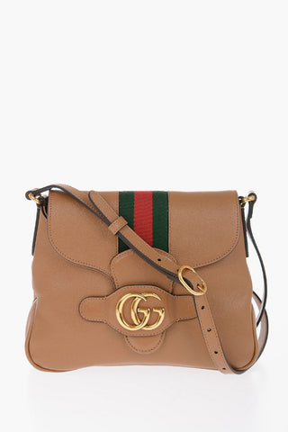 Leather Crossbody Bag with Golden GG Monogram