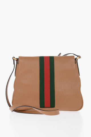 Leather Crossbody Bag with Golden GG Monogram