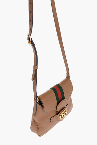 Leather Crossbody Bag with Golden GG Monogram