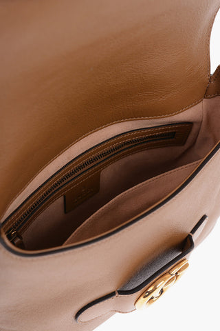 Leather Crossbody Bag with Golden GG Monogram