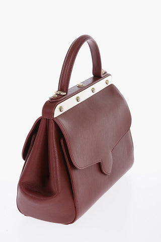 Leather MARGHERITA Handbag with Removable Shoulder Strap