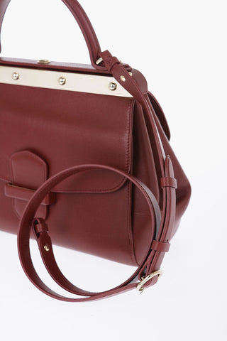 Leather MARGHERITA Handbag with Removable Shoulder Strap