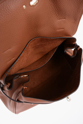Textured Leather ALEXA Satchel Bag with Braided Handle and Removable Shoulder Strap