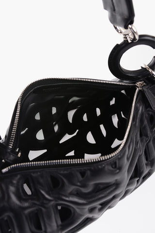 Leather RHOMBI Shoulder Bag with Cut-Out Details and Matched Pouch