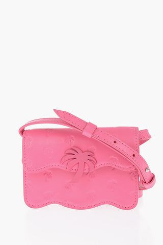 Palm Tree Motif Leather Mini Crossbody Bag