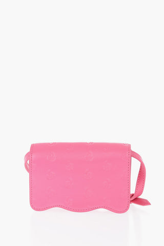 Palm Tree Motif Leather Mini Crossbody Bag