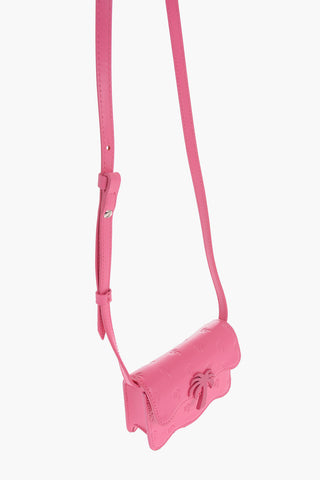 Palm Tree Motif Leather Mini Crossbody Bag
