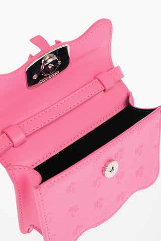 Palm Tree Motif Leather Mini Crossbody Bag