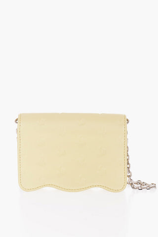Palm Tree Motif Leather Mini Bag with Chain Shoulder Strap