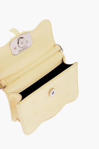 Palm Tree Motif Leather Mini Bag with Chain Shoulder Strap