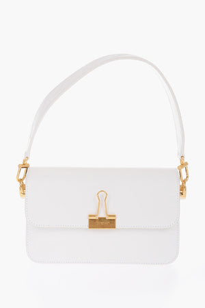 Leather Shoulder Bag PLAIN BINDER With Gold Details