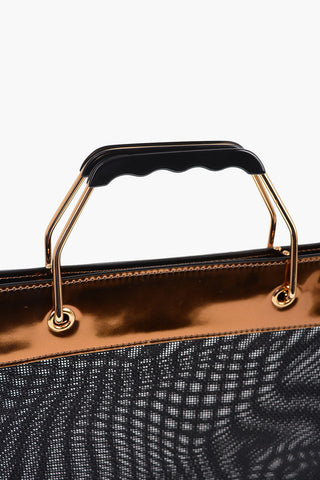 Mesh Tote Bag with Golden Details