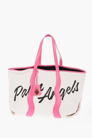 Cotton Tote Bag with Leather Trims