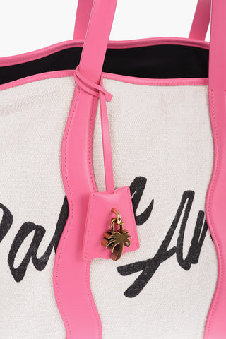 Cotton Tote Bag with Leather Trims