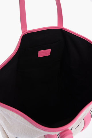Cotton Tote Bag with Leather Trims