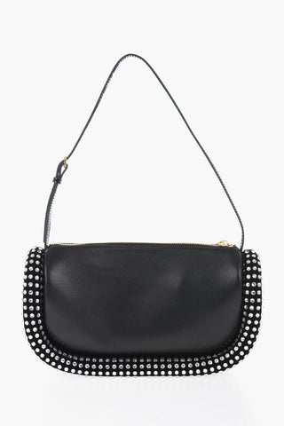 Leather BUMPER Shoulder Bag Embellished with Jewels 