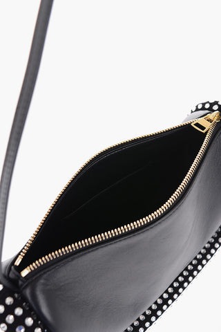 Leather BUMPER Shoulder Bag Embellished with Jewels 