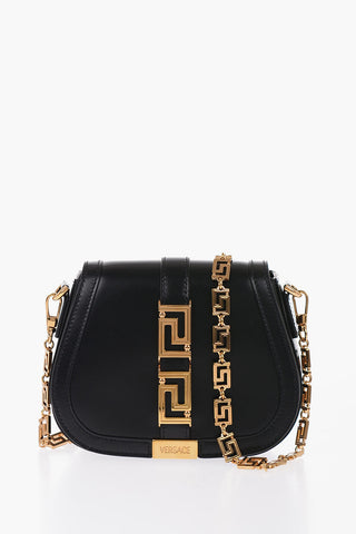 Leather GRECA GODDESS Crossbody Bag with Golden Details