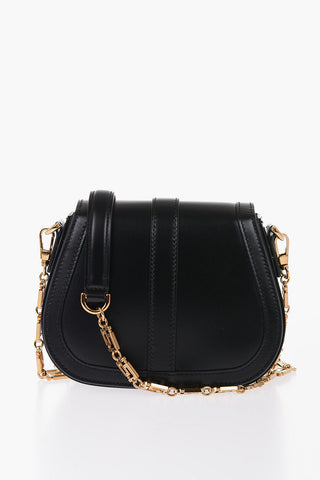 Leather GRECA GODDESS Crossbody Bag with Golden Details