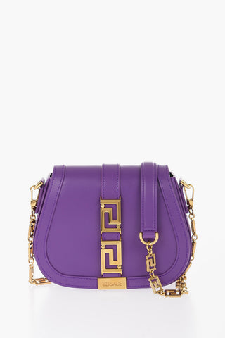 Leather GRECA GODDESS Crossbody Bag with Golden Details