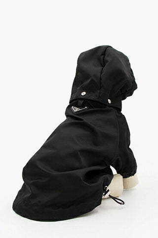Nylon Dog Raincoat with Removable Hood
