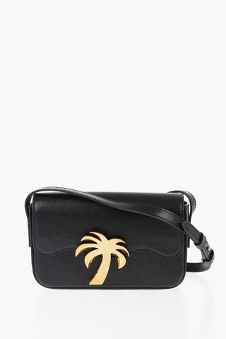 Leather PALM BEACH Crossbody Bag with Golden Metal Detail