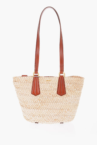Borsa Tote PANIERM in Paglia Intrecciata con Doppio Manico