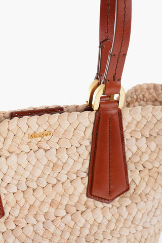 Borsa Tote PANIERM in Paglia Intrecciata con Doppio Manico