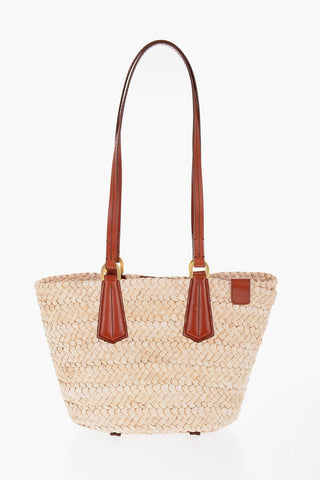 Borsa Tote PANIERM in Paglia Intrecciata con Doppio Manico
