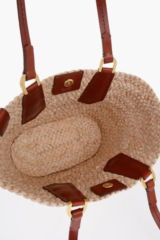 Borsa Tote PANIERM in Paglia Intrecciata con Doppio Manico