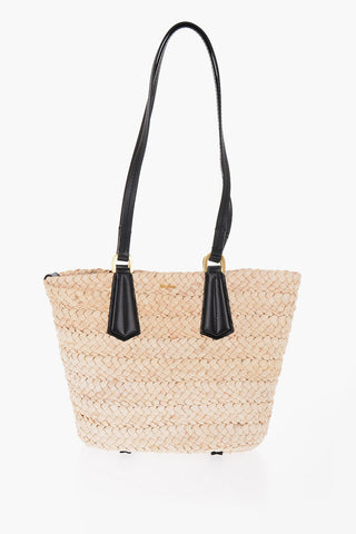 Braided Straw PANIERM Tote Bag with Double Handle