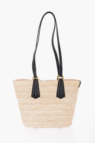 Braided Straw PANIERM Tote Bag with Double Handle