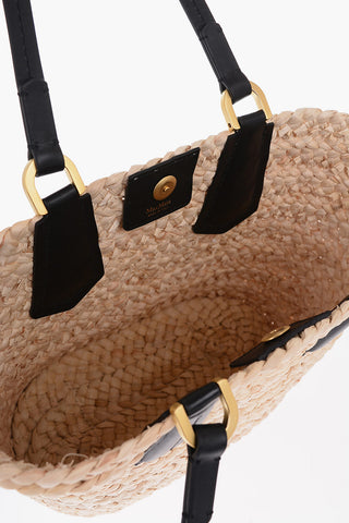 Braided Straw PANIERM Tote Bag with Double Handle