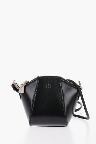 Pouch in Pelle a Tinta Unita con Tracolla Removibile