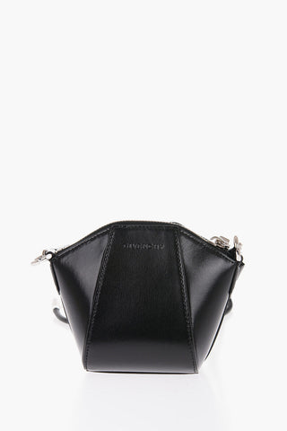 Pouch in Pelle a Tinta Unita con Tracolla Removibile
