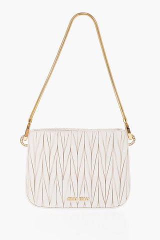 Quilted Leather SASSY Shoulder Bag with Rhinestone Details