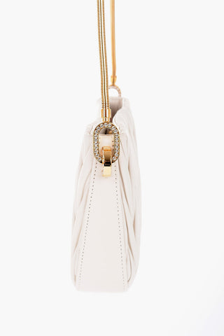 Quilted Leather SASSY Shoulder Bag with Rhinestone Details