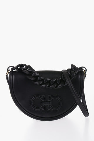 Leather AURA Crossbody Bag with Embossed Logo