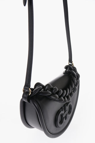 Leather AURA Crossbody Bag with Embossed Logo