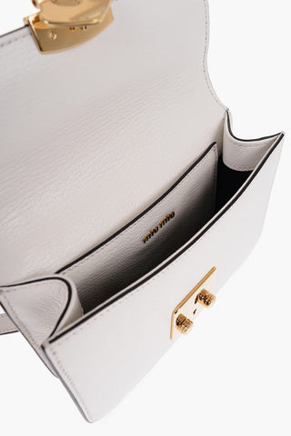 Leather MADRAS Crossbody Bag with Golden Details