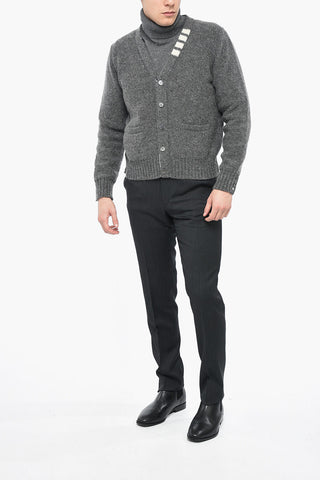 Cardigan in Misto Mohair con Tasche a Toppa