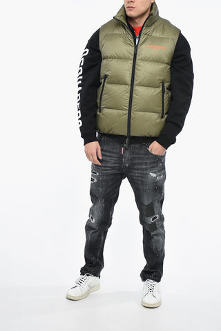 Quilted Vest with Logo Print