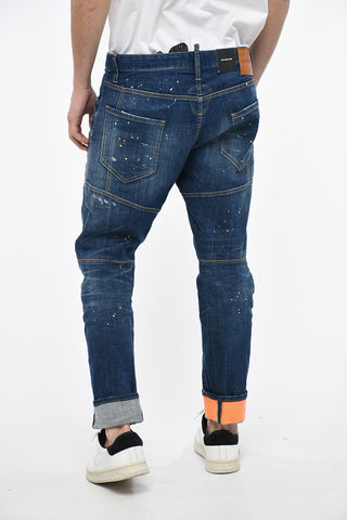 Distressed Jeans TIDY BIKER with Dark Wash 17cm