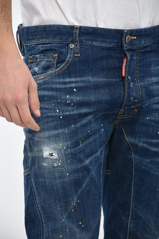Distressed Jeans TIDY BIKER with Dark Wash 17cm