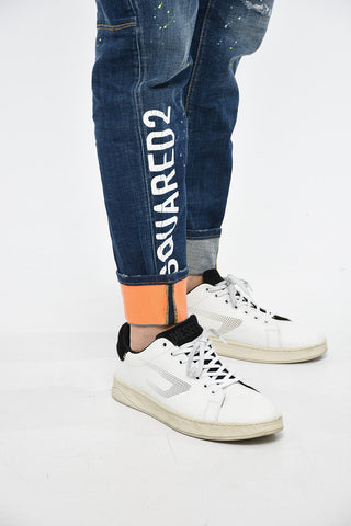 Distressed Jeans TIDY BIKER with Dark Wash 17cm