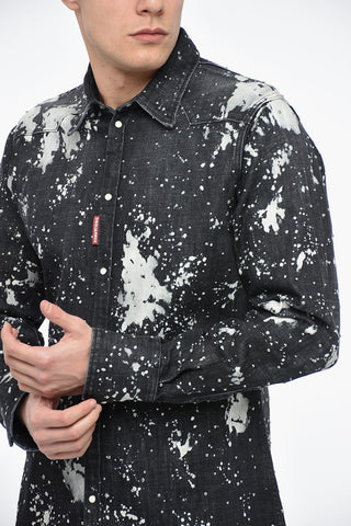 Denim WESTERN Overshirt with Studded Application