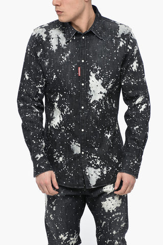Denim WESTERN Overshirt with Studded Application