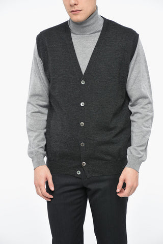 Gilet in Lana con Abbottonatura Frontale