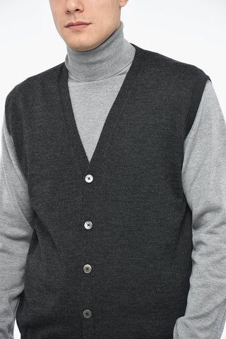 Gilet in Lana con Abbottonatura Frontale
